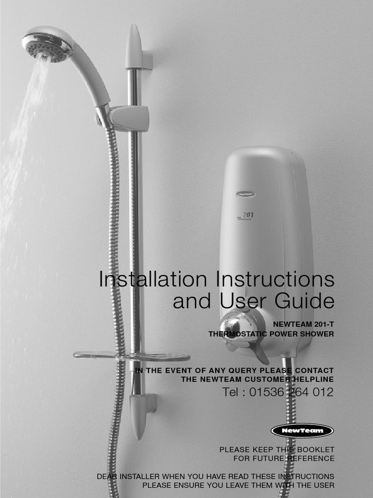 NewTeam 201T Power Shower Installation Instructions and User Guide