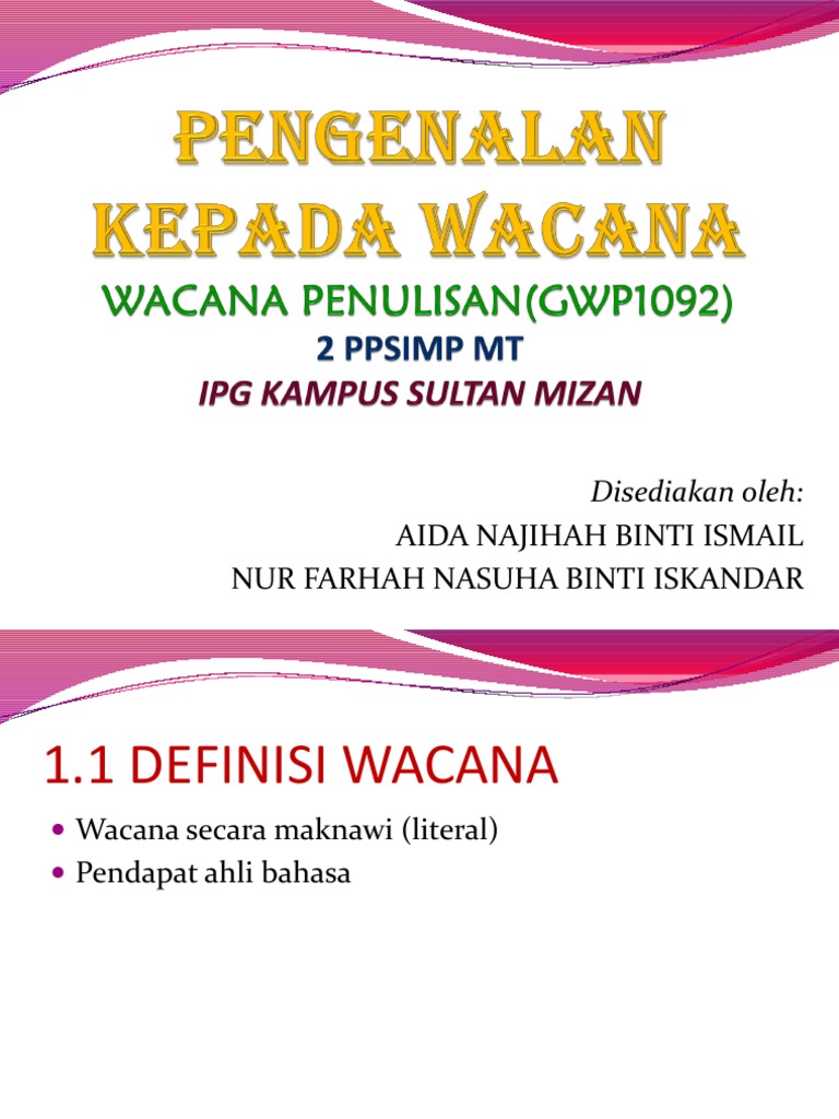 Maksud & Ciri Wacana PDF