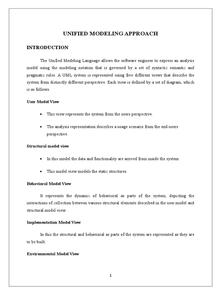 Unified Model Approach - CT | PDF | Use Case | System