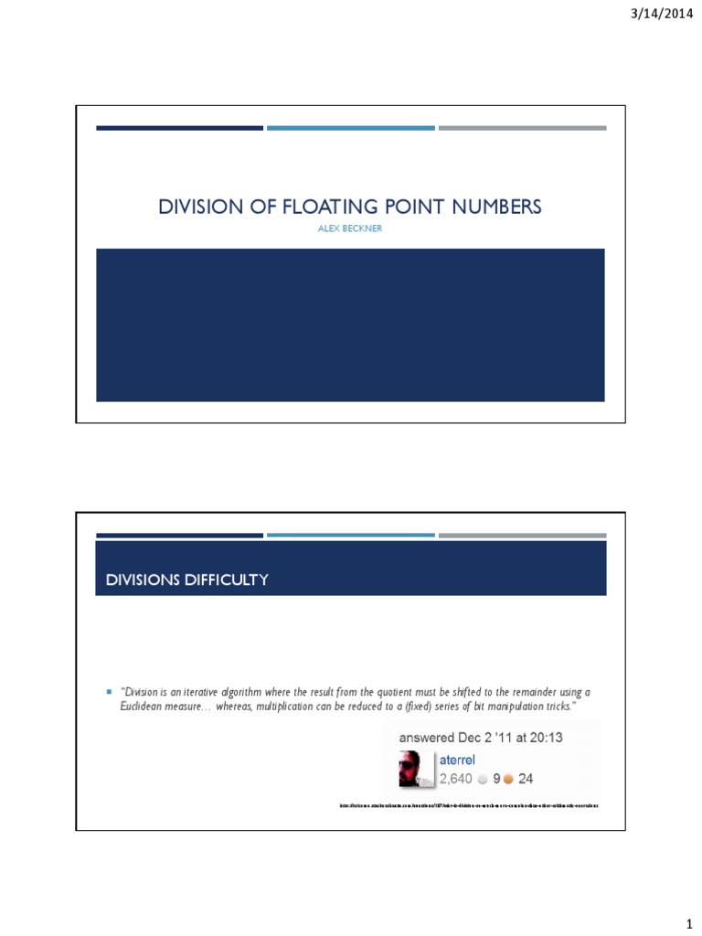 Floating Point Division | PDF | Division (Mathematics) | Algorithms