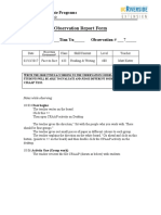 Observation Report Form: TESOL Certificate Programs