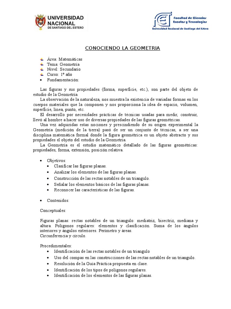 Proyecto Áulico: Geometría en Secundaria | PDF | Geometría | Triángulo
