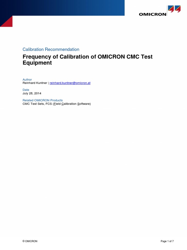 CMC Calibration ENU PDF Calibration Verification And Validation