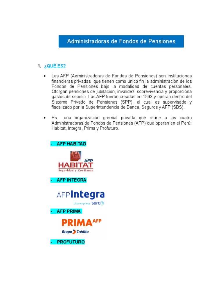 AFP | PDF | Pensión | Fondo de pensiones