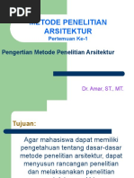 Penelitian Di Bidang Arsitektur