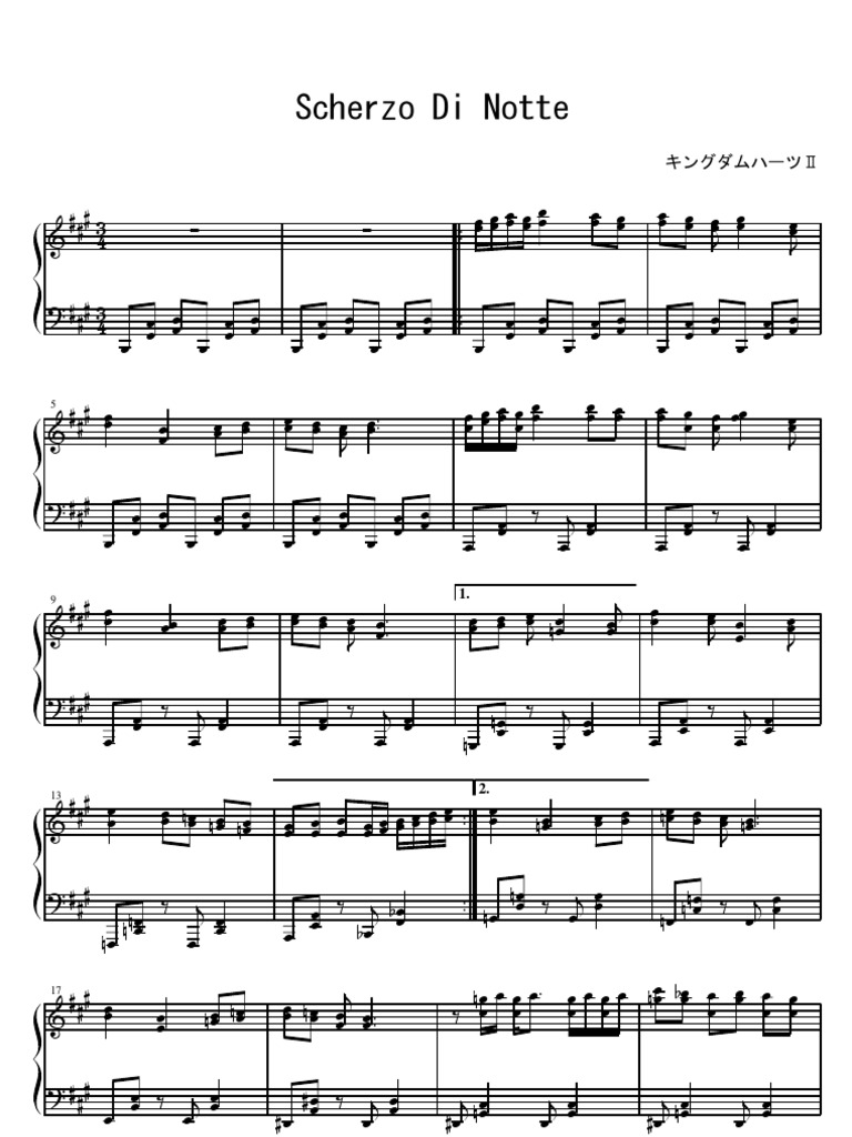 Kingdom Hearts Scherzo Di Notte