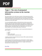 Topic 1 the Role of Automated Informatio