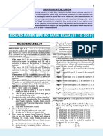 Ibps Po Main Exam (31!10!2015) Solved Paper
