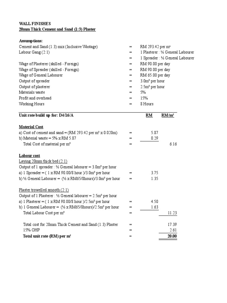 Tiling and Screeding Cost Analysis | PDF | Labour Economics | Tile