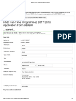 HND Full-Time Programmes 2017/2018 Application Form 888987: ... Started ..