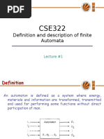 Definition and Description of Finite Automata: Lecture #1