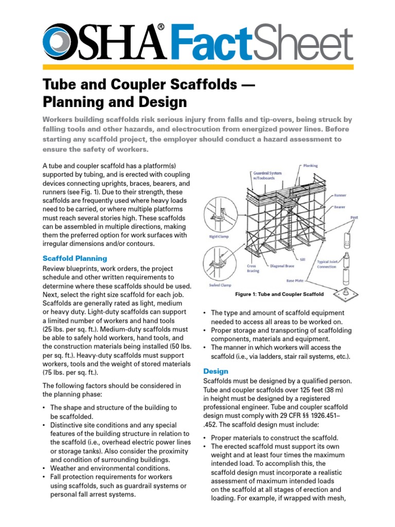 OSHA Scaffold - FS-3760 PDF | PDF | Occupational Safety And Health ...