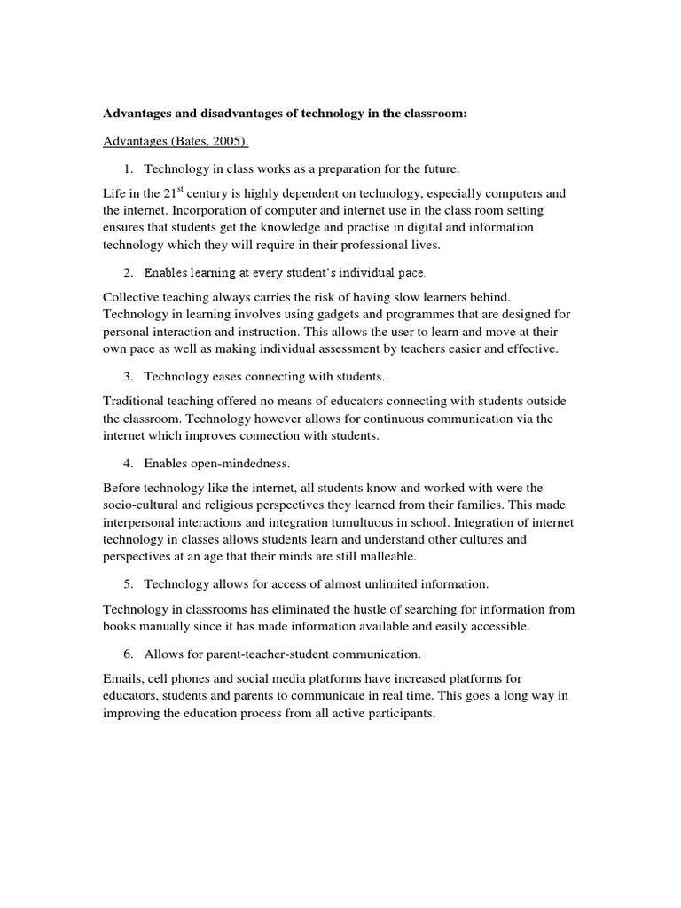 advantages and disadvantages of technology in the classroom | Internet ...