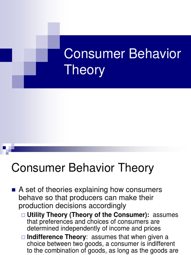Consumer Behavior Theory Explained | PDF | Utility | Economic Theories