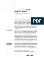 An Evaluative Checklist for Self-Access Materials