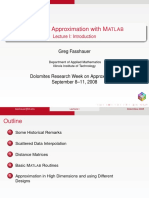 Meshfree Approximation With MATLAB Lecture