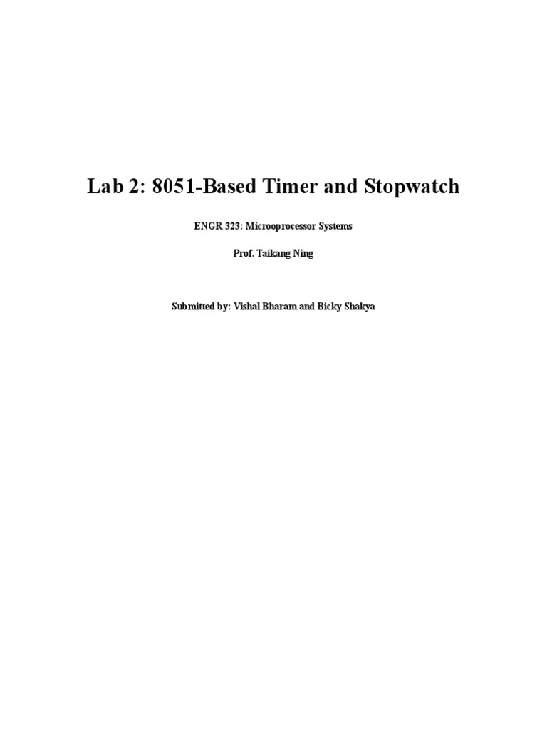 8051 Stopwatch and Timer Design | PDF | Microcontroller | Subroutine