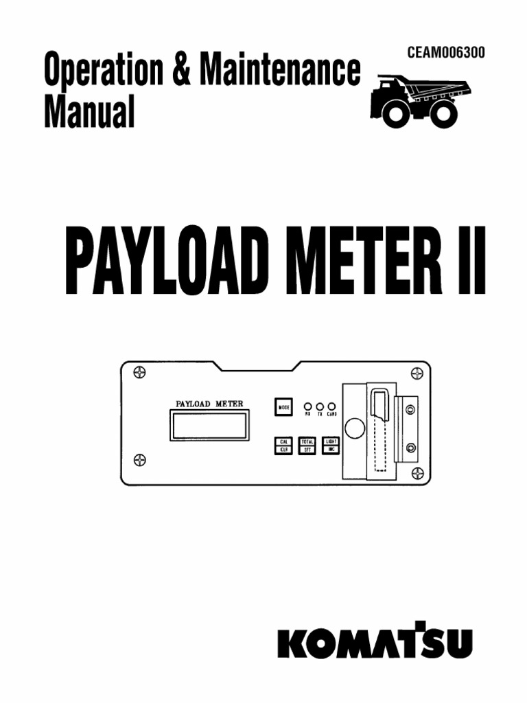 Komatsu Payload Meter II Overview | PDF | Suspension (Vehicle) | Truck