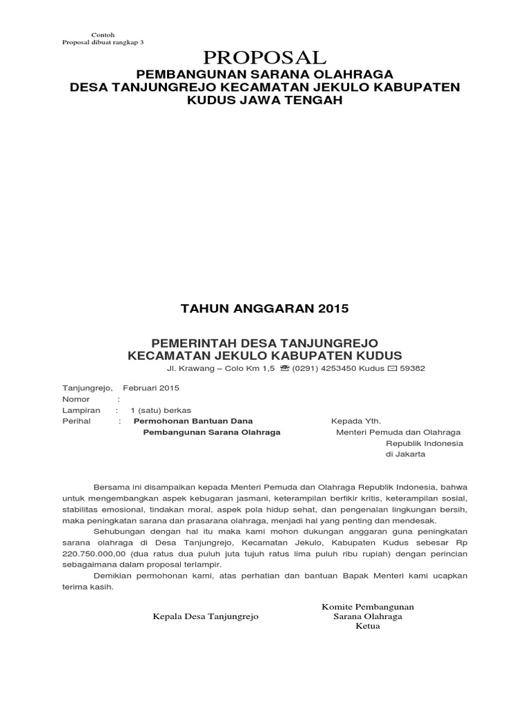 Contoh Proposal Sarana Olahraga Desa ( Baru).docx