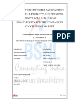 A Study On Customer Satisfaction For B.S.N.L Products and Services and Its Role in Building Brand Equity For The Company in Cooch Behar Market