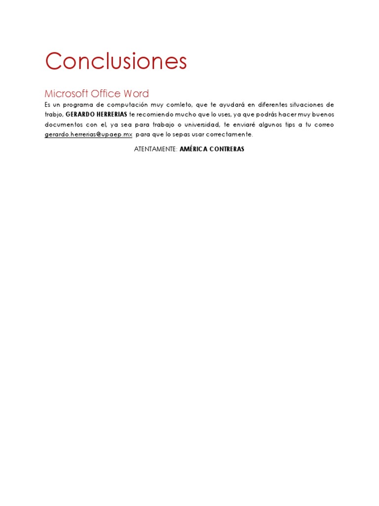 Conclusiones) AmericaC | PDF