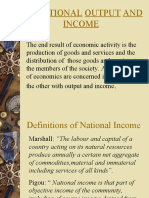 National Output and Income Concepts and Methods