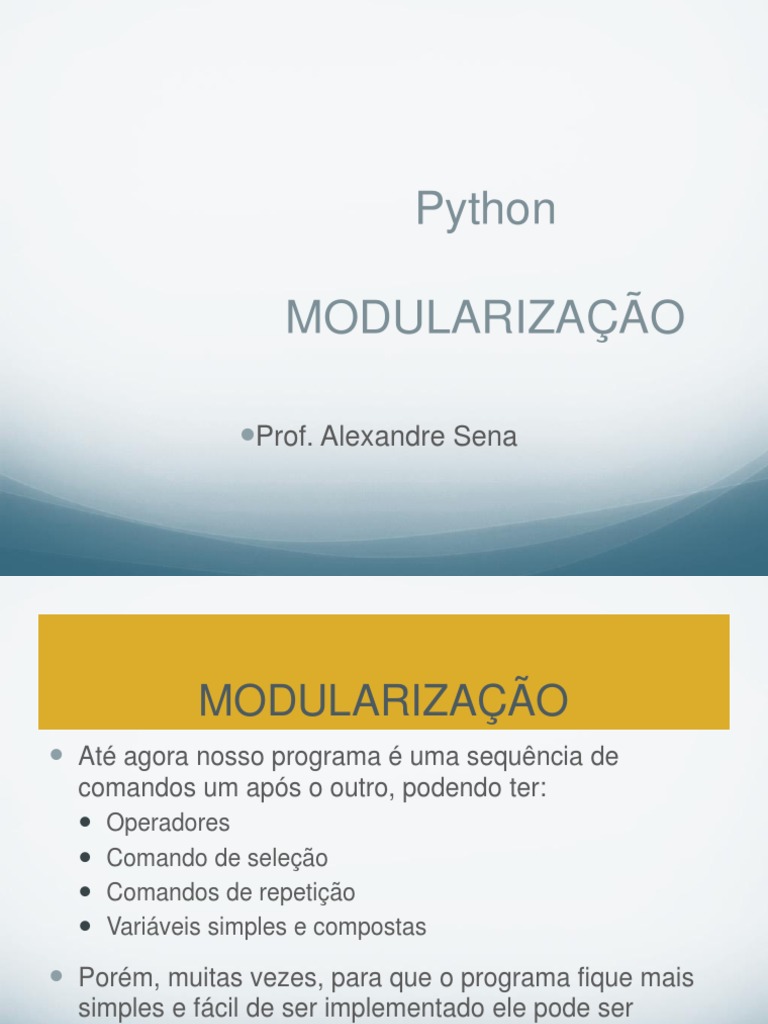 Modularização e Funções em Python | PDF | Python (linguagem de ...