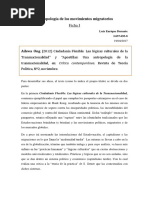 Ficha 1 - Ciudadanía Flexible Las Lógicas Culturales de La Transnacionalidad y Apostillas Una Antropología de La Transnacionalidad