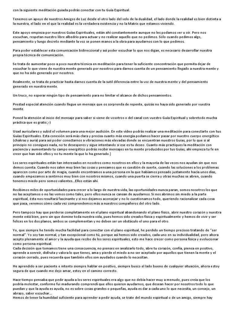 Meditación Guiada para Conectar Con Tu Guía Espiritual | PDF | Amor | Mente