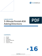 3-Minute Finnish #16 Asking Directions: Lesson Notes