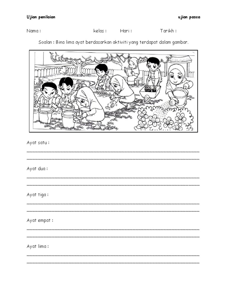 Bina Ayat Berdasarkan Aktiviti Yang Terdapat Dalam Gambar Pdf