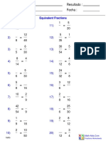 Nombre: Profesor: Fecha: Resultado:: Equivalent Fractions