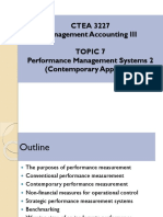 CTEA 3227 Management Accounting III Topic 7 Performance Management Systems 2 (Contemporary Approach)