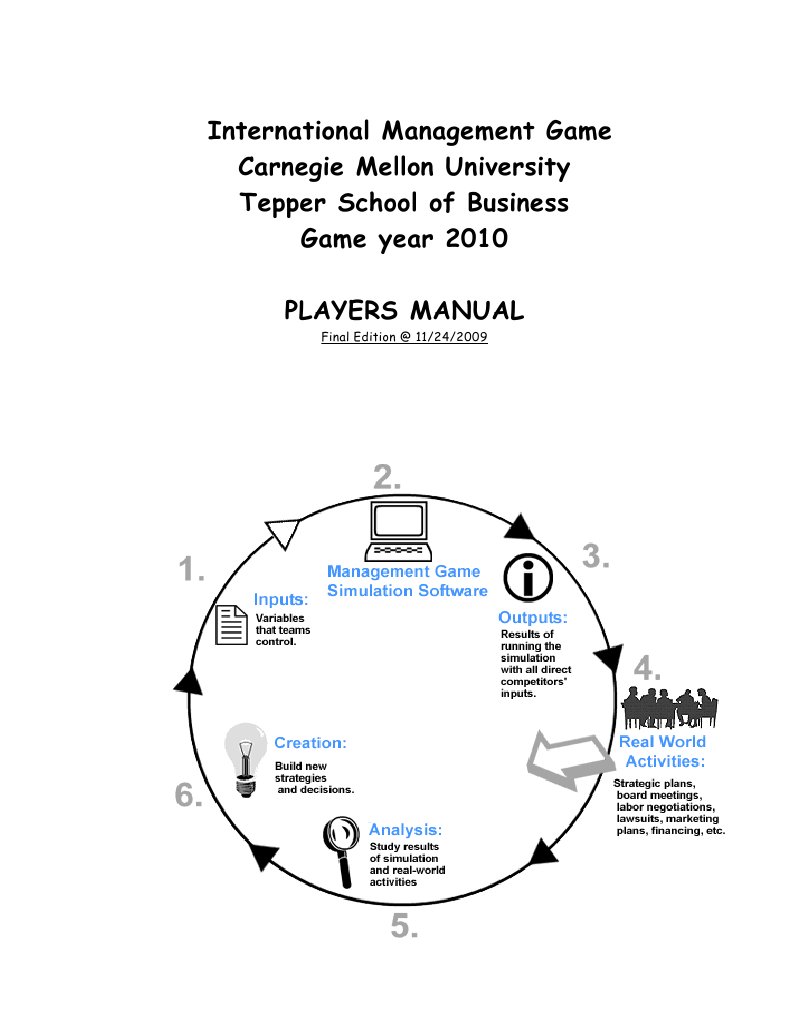 MNGMNT Game Manual 2010 | PDF | Simulation | Competition
