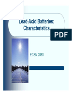 Lead-Acid Batteries: Characteristics: ECEN 2060