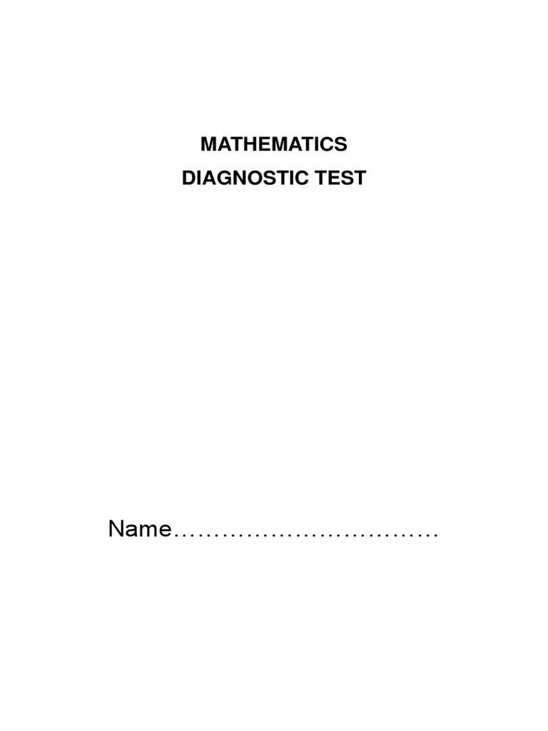 Mathematics Diagnostic Test | PDF