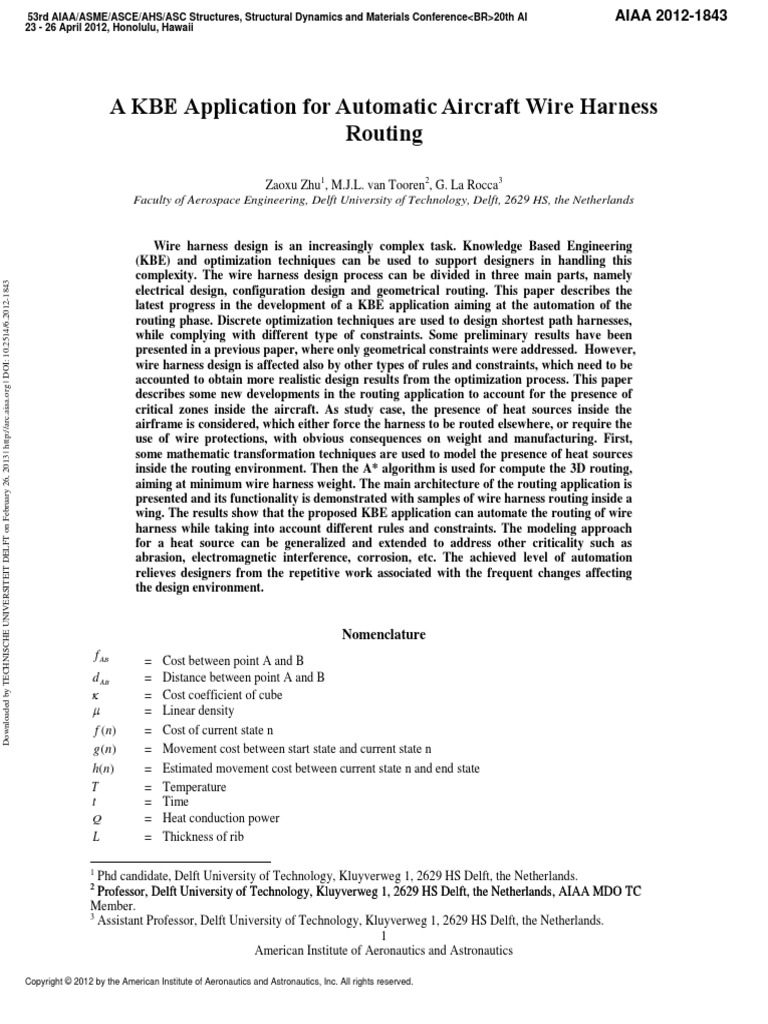A KBE Application For Automatic Aircraft Wire Harness Routing | PDF ...