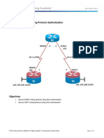 Chapter 8 Lab 8-2, Routing Protocol Authentication Topology: Ccnpv7 Route