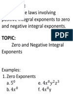 Zero and Positive Integral Exponents
