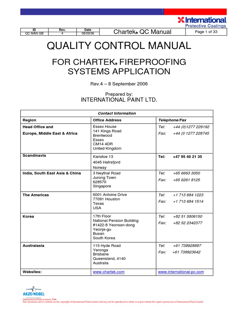 Chartek Quality Control Manual Ingeniería Ciencia