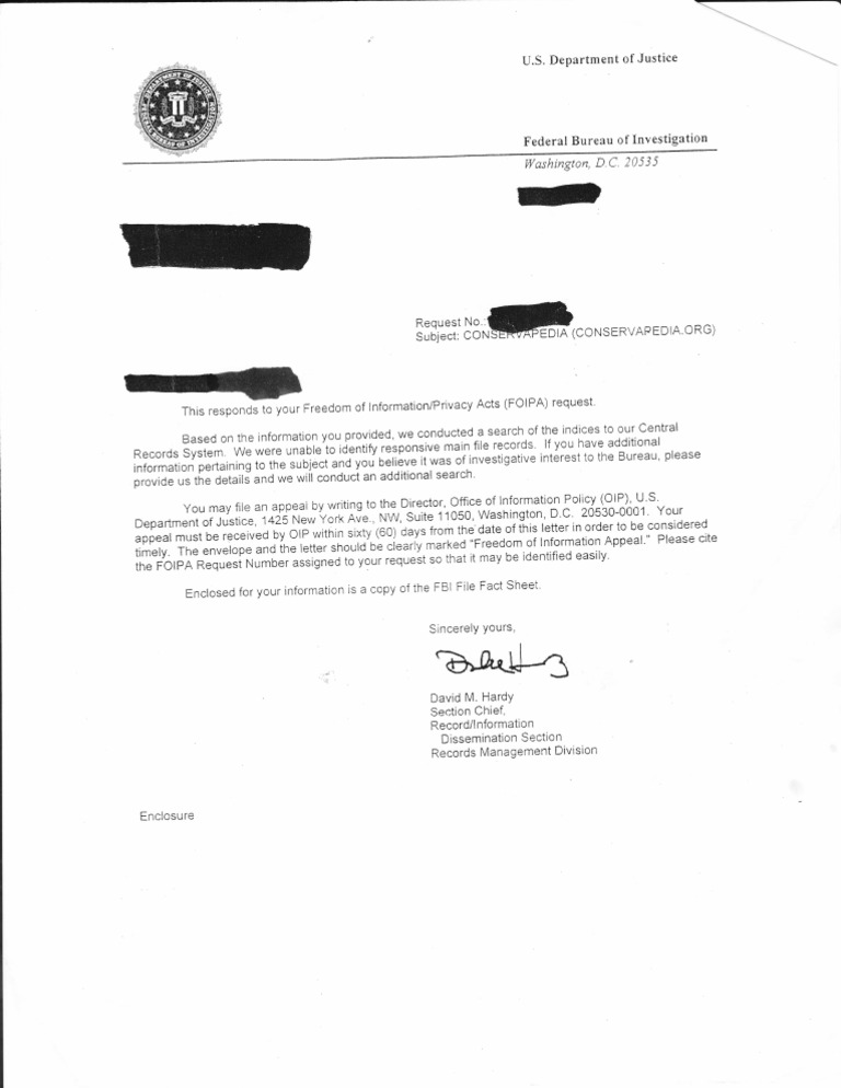 FBI FOIPA Request Response Guide | PDF