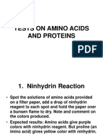Tests On Amino Acids and Proteins