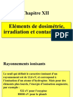 Rayonnements 12 FEZ Dosimétrie Irradiation Contamination