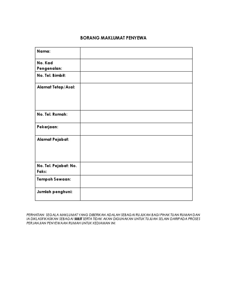 Contoh Perjanjian Sewa Rumah Kediaman Pdf