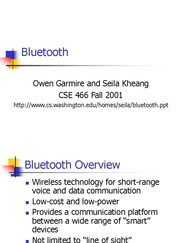 Bluetooth Overview | PDF | Bluetooth | Communications Protocols