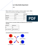 Activity 3: Blue Bottle Experiment: Background Information: Redox Reaction