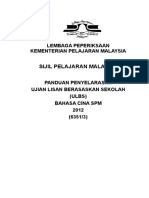 Panduan Penyelarasan Ulbs SPM Bahasa Cina 2012