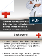 A Model For Decision Making For Intensive Care Unit Admission in Source Limited Hospitals Slide