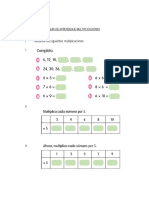 Guía de Aprendizaje Multiplicaciones