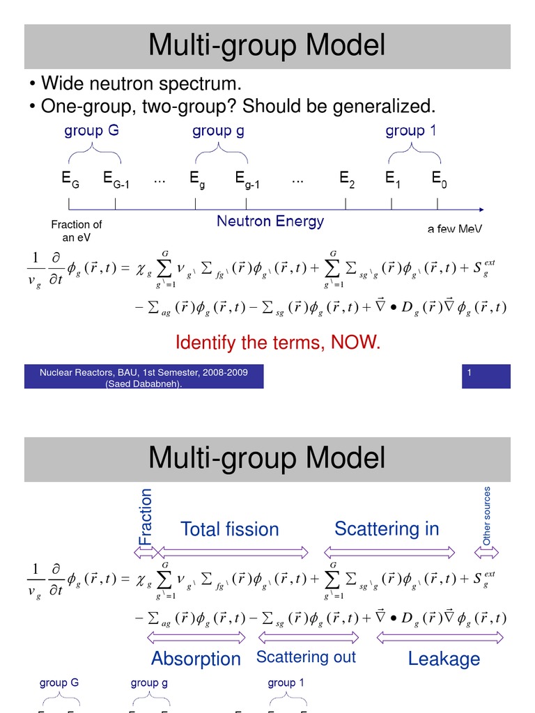 Multi-Group Model in Nuclear Reactors | PDF | Science & Mathematics